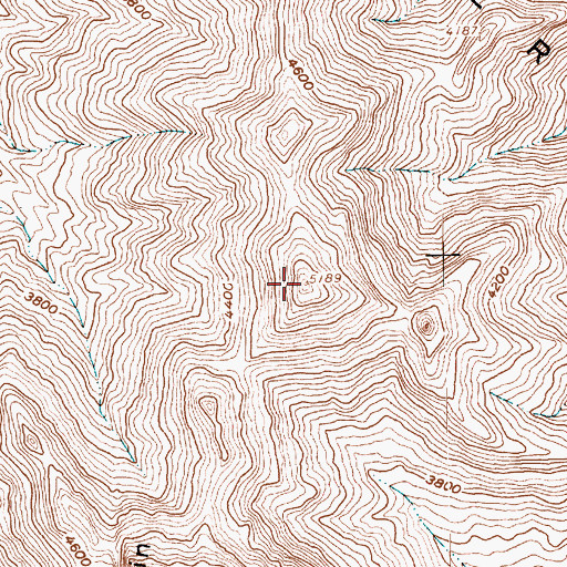 Topographic Map of Devils Thumb, NV