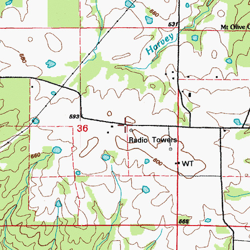 Topographic Map of KPIK-FM (Beebe), AR