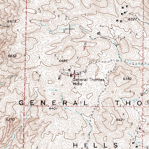 Topographic Map of General Thomas Camp, NV