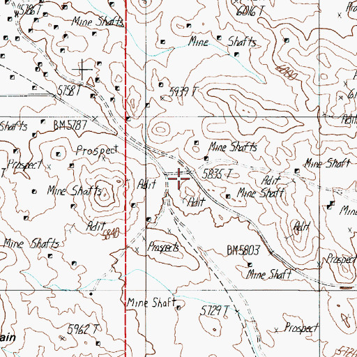 Topographic Map of Redrock (historical), NV
