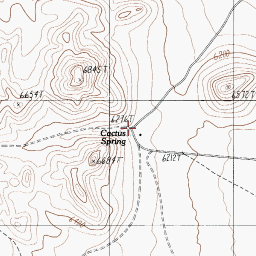Topographic Map of Cactus Spring (historical), NV