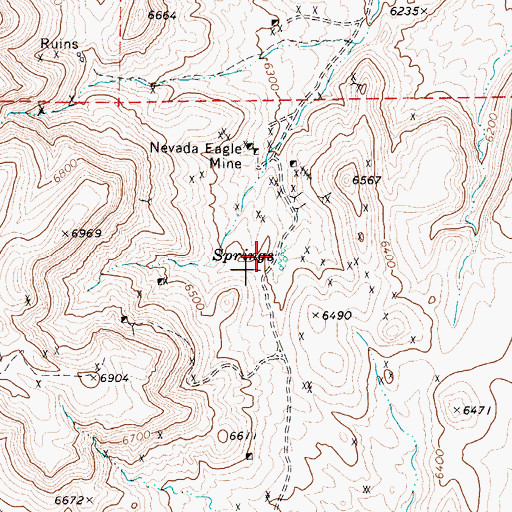 Topographic Map of Sulphur Spring, NV