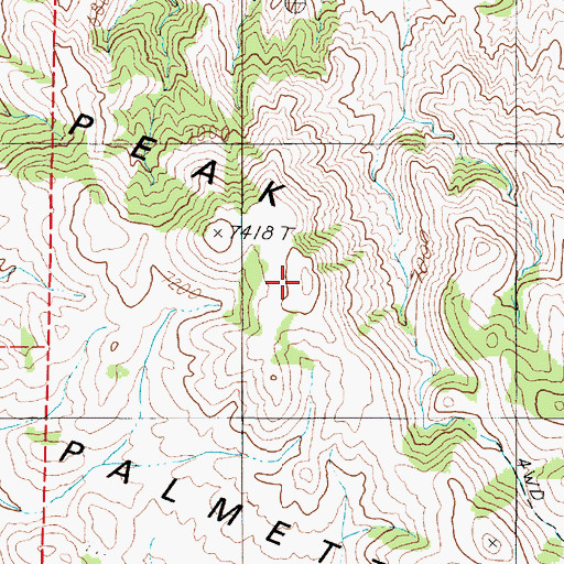 Topographic Map of Palmetto Peak, NV