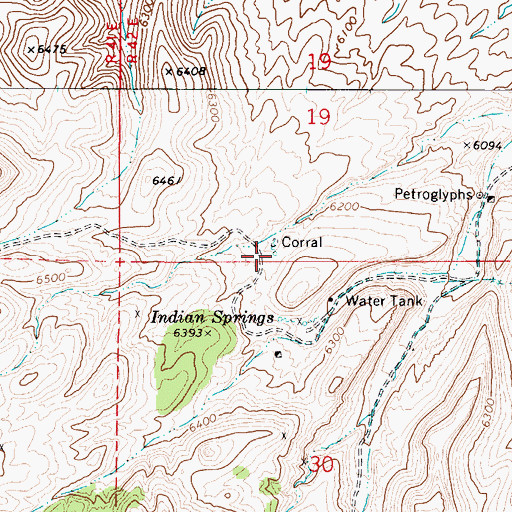 Topographic Map of Red Springs, NV