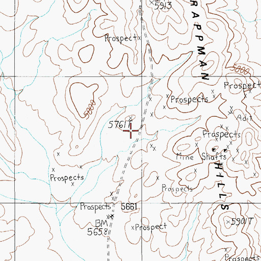 Topographic Map of Trappmans Camp (historical), NV
