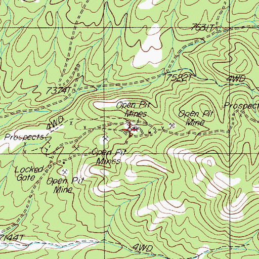 Topographic Map of Nevada Silver State Mine, NV