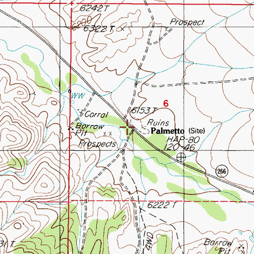 Topographic Map of Palmetto Mill (historical), NV