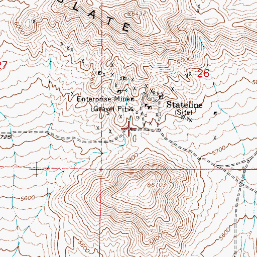 Topographic Map of Stateline Mill, NV