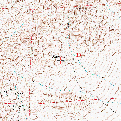 Topographic Map of Last Water Spring, NV