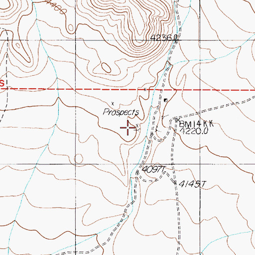 Topographic Map of Oriental Mine, NV