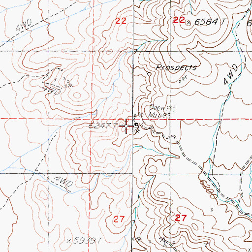 Topographic Map of Shaw Tale Mine, NV