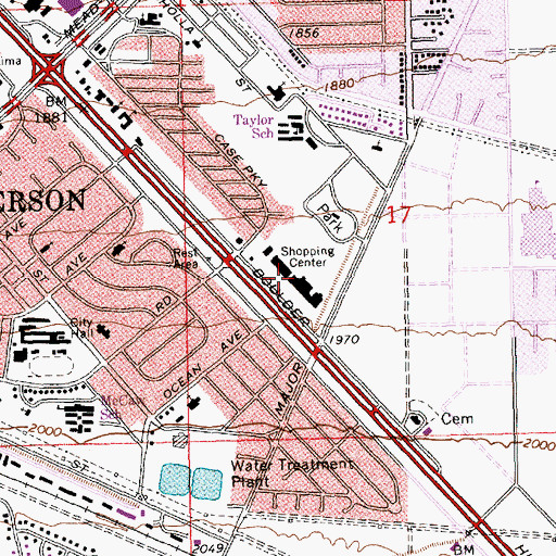 Topographic Map of Henderson Plaza, NV