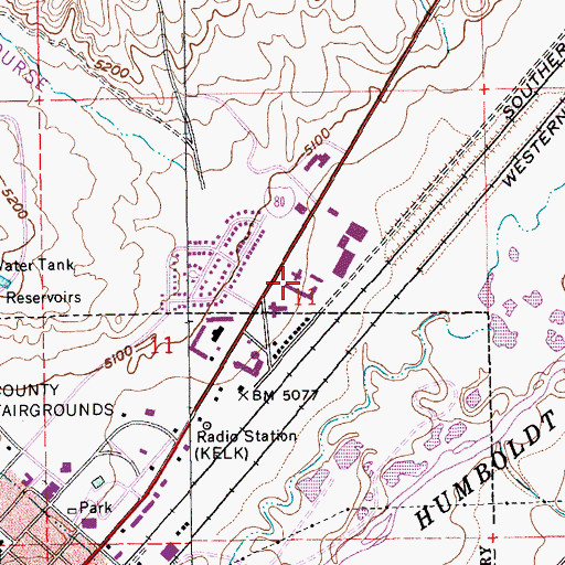 Topographic Map of Elko Shopping Plaza, NV