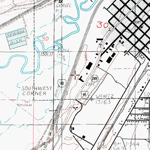 Topographic Map of Valley View Shopping Center, NV