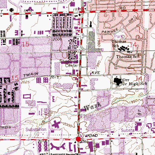 Topographic Map of Maryland Square, NV