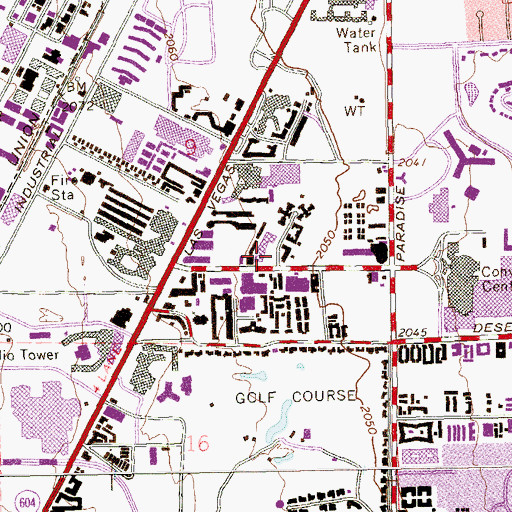 Topographic Map of Somerset Shopping Center, NV
