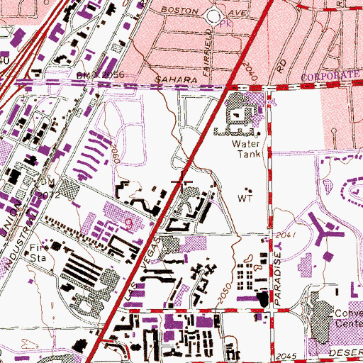 Topographic Map of Nevada Square, NV