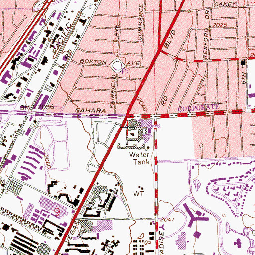 Topographic Map of El Rancho Vegas Fashion Center, NV