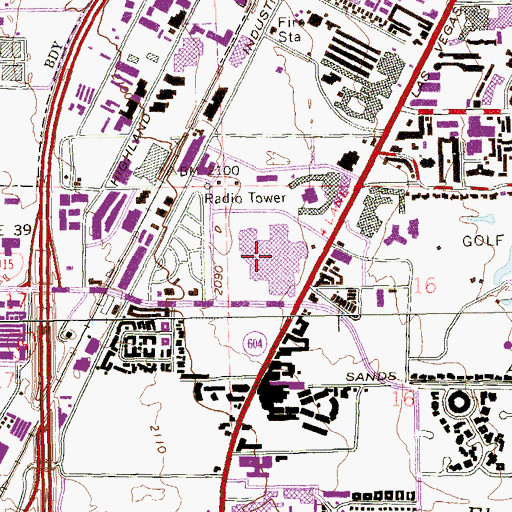 Topographic Map of Fashion Show Mall, NV