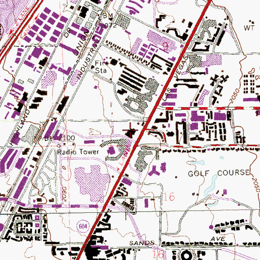Topographic Map of Fashion Square, NV