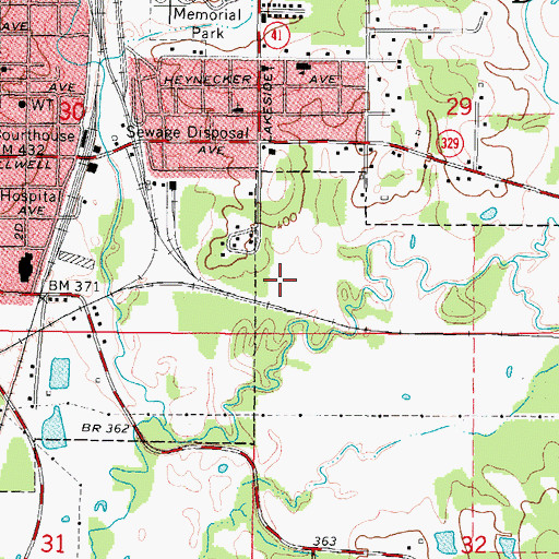 Topographic Map of KDQN-FM (De Queen), AR