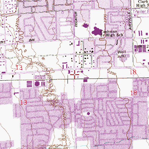 Topographic Map of Spring Oaks Plaza Shopping Center, NV