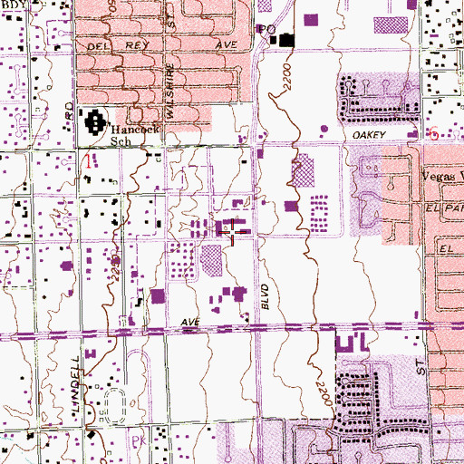 Topographic Map of Frontier Plaza, NV