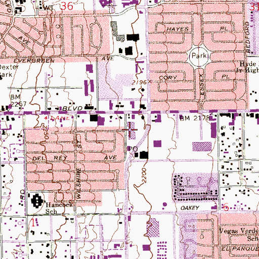 Topographic Map of Westland Mall, NV
