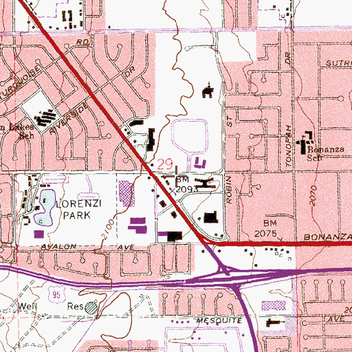 Topographic Map of Factory Outlet Mall of Las Vegas, NV