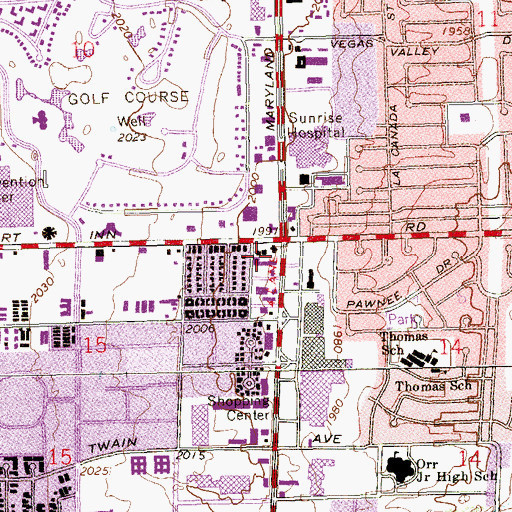 Topographic Map of Winchester Plaza, NV