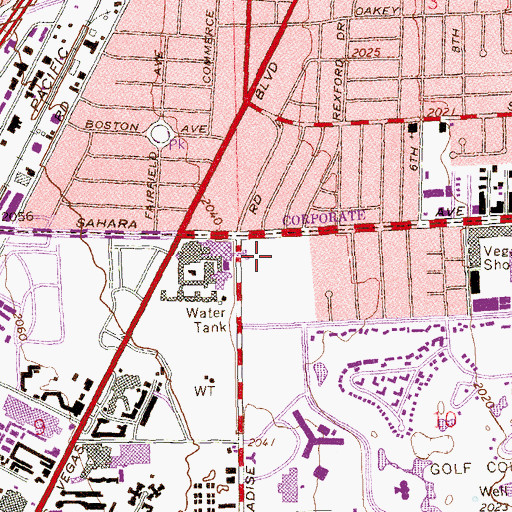 Topographic Map of Butterfly Square, NV