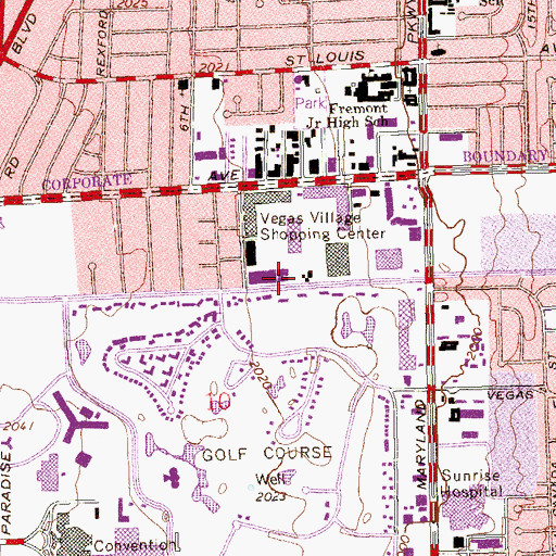 Topographic Map of Carriage Trade Center, NV