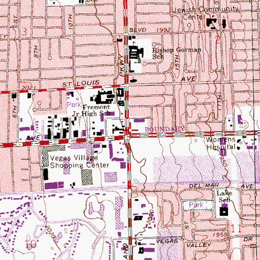 Topographic Map of Parkway Plaza, NV