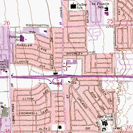 Topographic Map of Fremont Plaza, NV