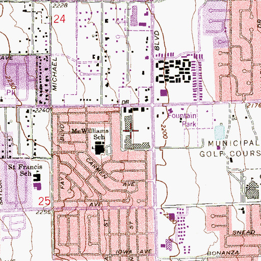 Topographic Map of Decatur Shopping Center, NV