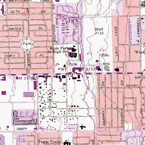 Topographic Map of Westgate Shopping Center, NV