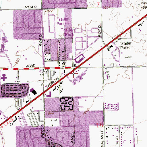 Topographic Map of Cheyenne Plaza Shopping Center, NV