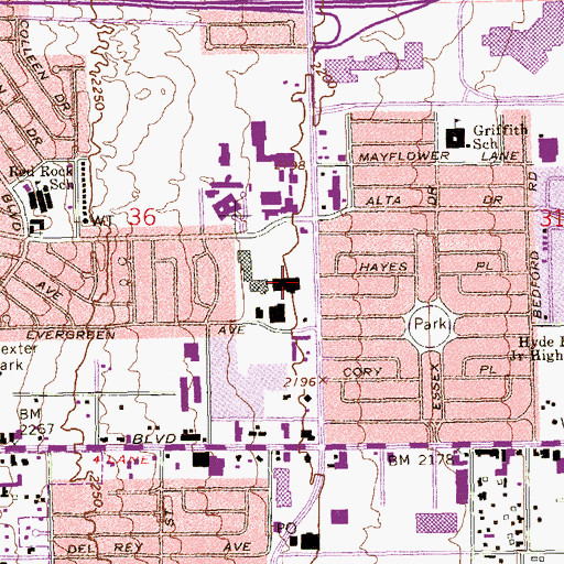 Topographic Map of Charleston Heights Shopping Center, NV