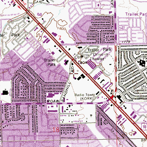 Topographic Map of Century Plaza, NV