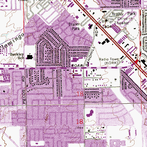 Topographic Map of Townhouse Center, NV