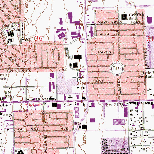 Topographic Map of Eagle Plaza, NV