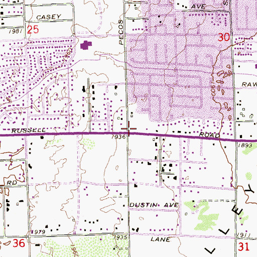 Topographic Map of Pecos Plaza, NV
