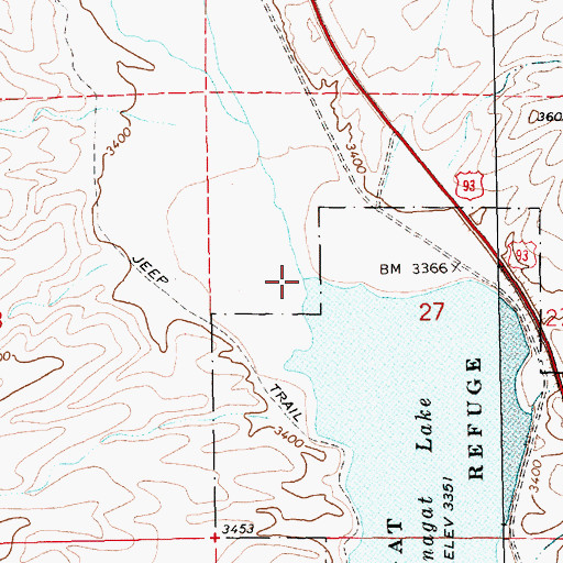 Topographic Map of Pahranagat Creek, NV