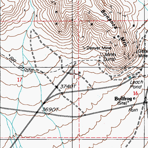 Topographic Map of King Mine, NV