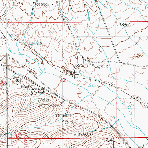 Topographic Map of Pioneer Station (historical), NV