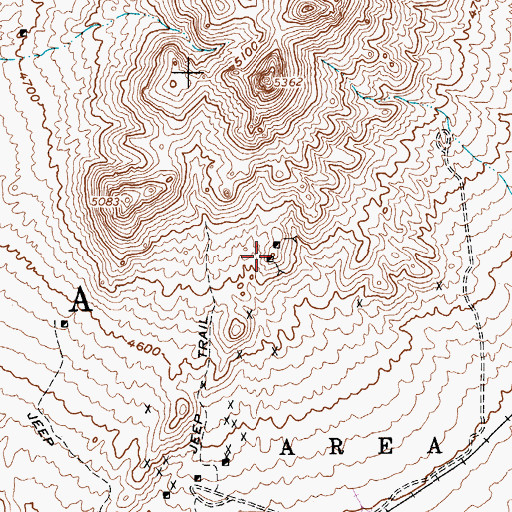 Topographic Map of Horn Silver Mine, NV