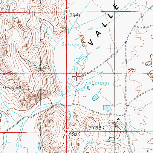 Topographic Map of Pettus Ranch, NV