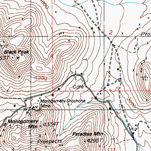 Topographic Map of Lucky Jack Mine, NV