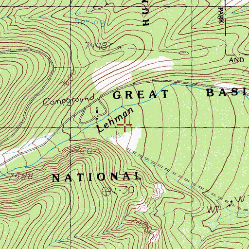 Topographic Map of Lehmans (historical), NV