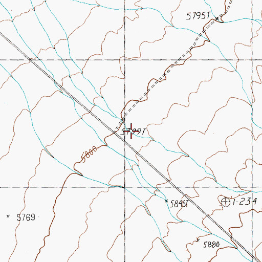 Topographic Map of Claytons (historical), NV